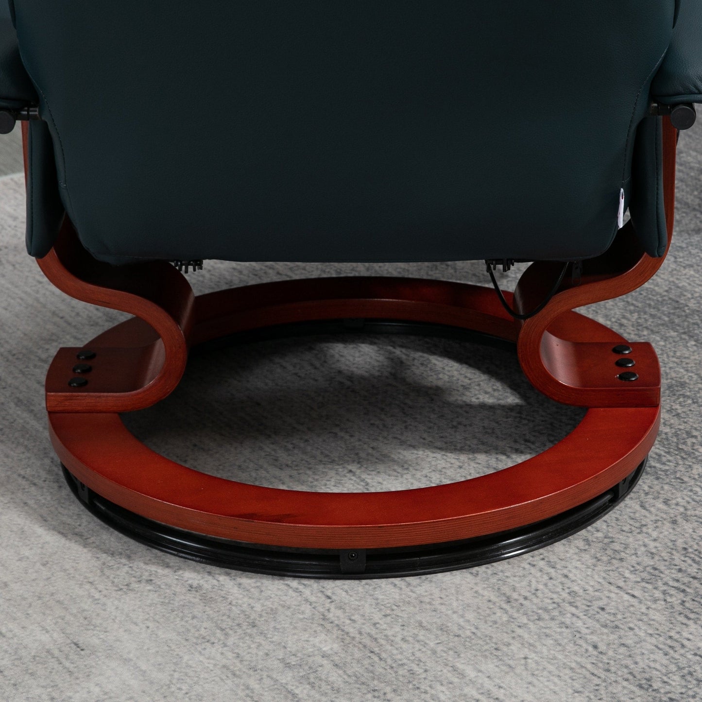 Fauteuil inclinable pivotant à base manuelle réglable en simili cuir avec repose-pieds confortable et relaxant de HomCom