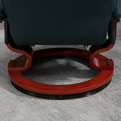 Fauteuil inclinable pivotant à base manuelle réglable en simili cuir avec repose-pieds confortable et relaxant de HomCom