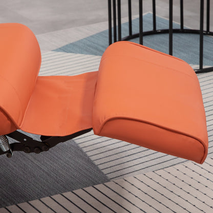 Fauteuil inclinable pivotant à base manuelle réglable en simili cuir avec repose-pieds confortable et relaxant de HomCom