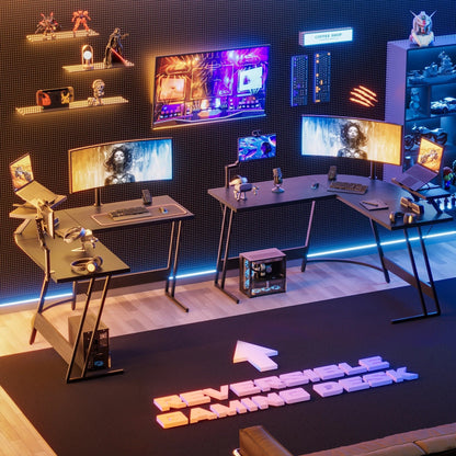 Homall L-Shaped Gaming Desk Computer Corner Desk Office Writing Desk