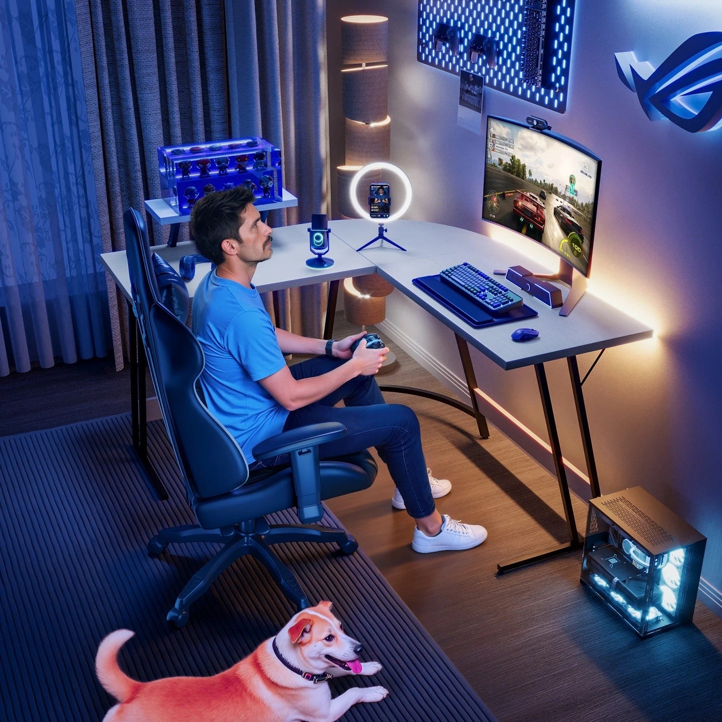 Homall L-Shaped Gaming Desk Computer Corner Desk Office Writing Desk