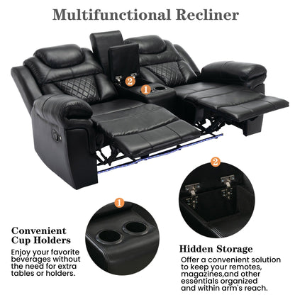 Fauteuil inclinable manuel pour home cinéma avec rangement intégré