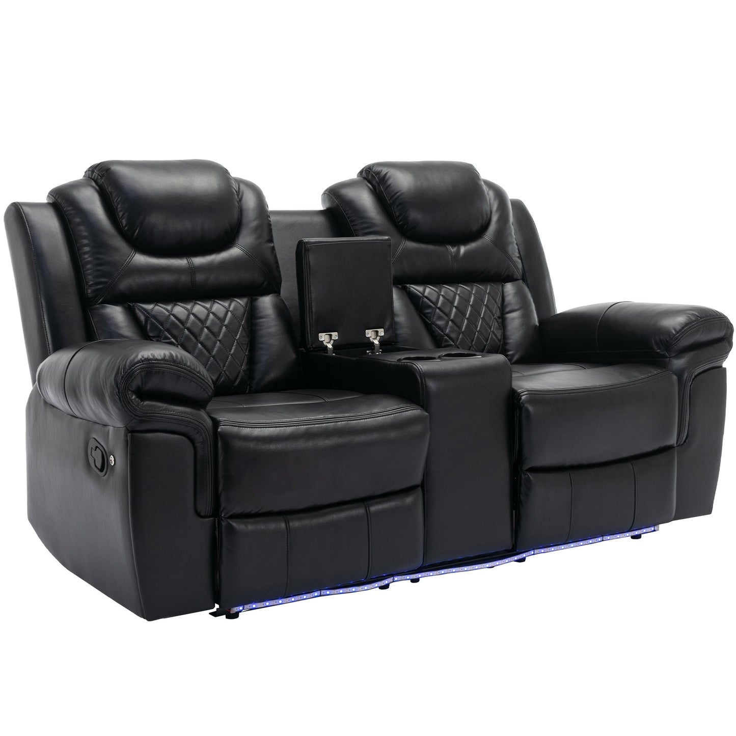 Fauteuil inclinable manuel pour home cinéma avec rangement intégré