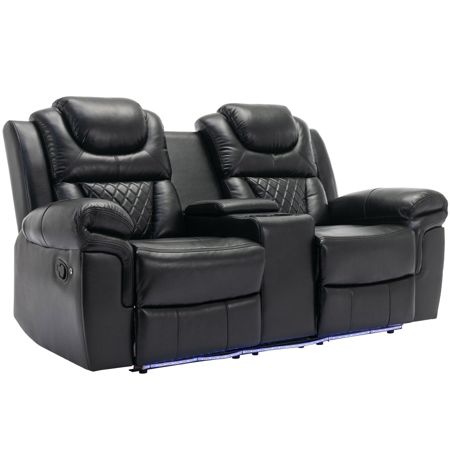 Fauteuil inclinable manuel pour home cinéma avec rangement intégré