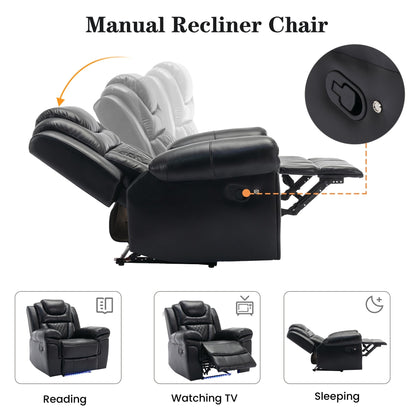 Fauteuil inclinable manuel pour home cinéma avec rangement intégré