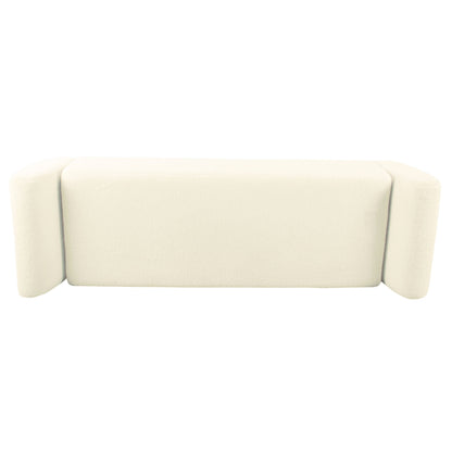 HomePop Banc de rangement moderne en sherpa avec pieds en bois