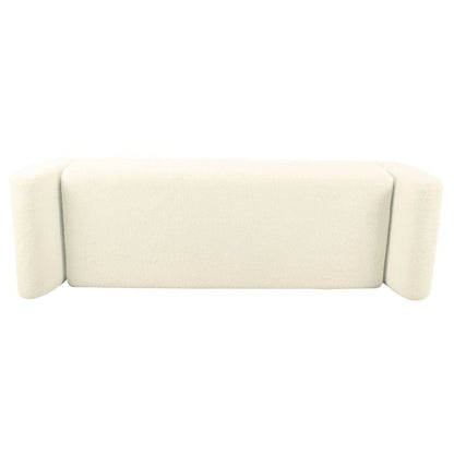 HomePop Banc de rangement moderne en sherpa avec pieds en bois