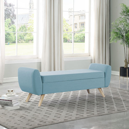 HomePop Banc de rangement moderne en sherpa avec pieds en bois