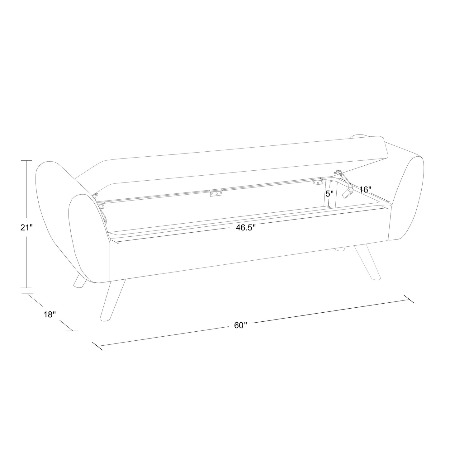 HomePop Banc de rangement moderne en sherpa avec pieds en bois