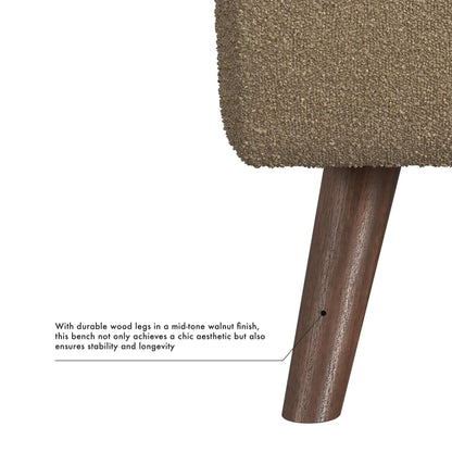 HomePop Banc de rangement moderne en sherpa avec pieds en bois