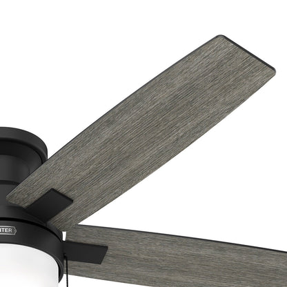 Ventilateur de plafond Hunter 52 Anisten à profil bas avec éclairage LED et cordon d'actionnement - Style moderne, contemporain, transitionnel