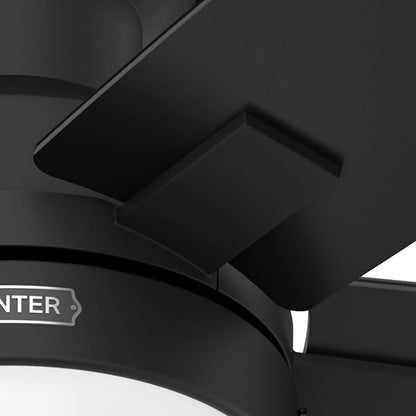 Ventilateur de plafond Hunter 52 Anisten à profil bas avec éclairage LED et cordon d'actionnement - Style moderne, contemporain, transitionnel