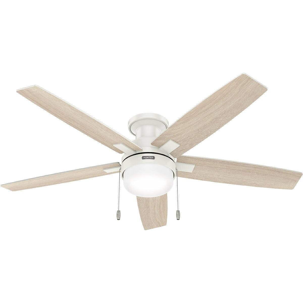 Ventilateur de plafond Hunter 52 Anisten à profil bas avec éclairage LED et cordon d'actionnement - Style moderne, contemporain, transitionnel