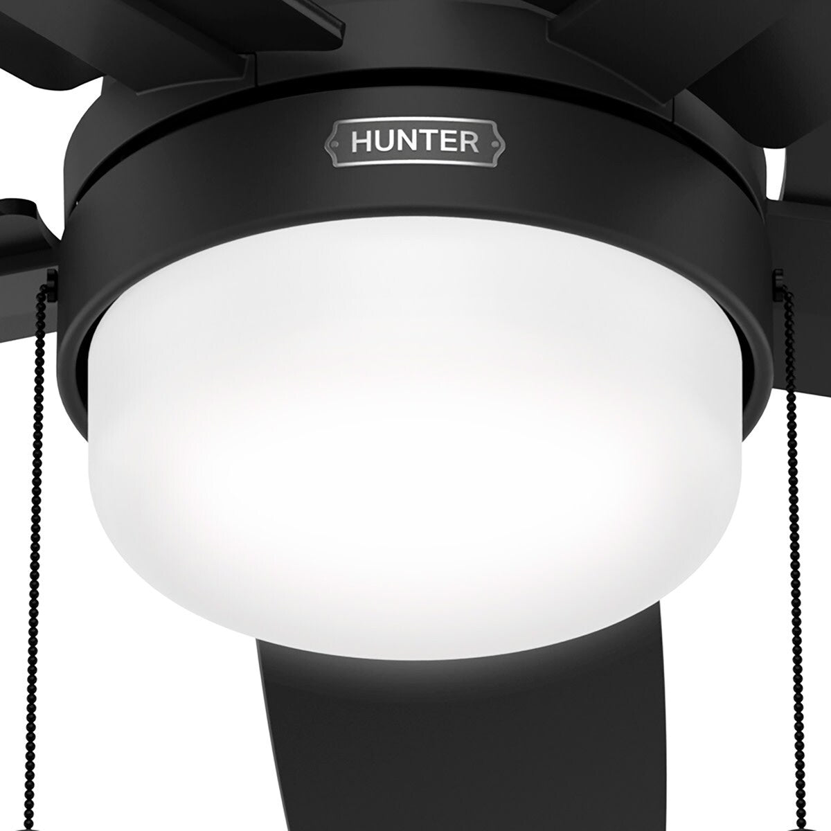 Ventilateur de plafond Hunter 52 Anisten à profil bas avec éclairage LED et cordon d'actionnement - Style moderne, contemporain, transitionnel