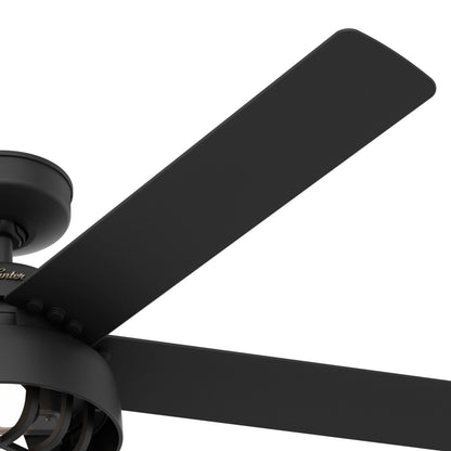 Ventilateur de plafond Hunter 52 Autumn Breeze II pour intérieur et extérieur avec éclairage LED et télécommande - Style industriel, transitionnel, moderne, en cage