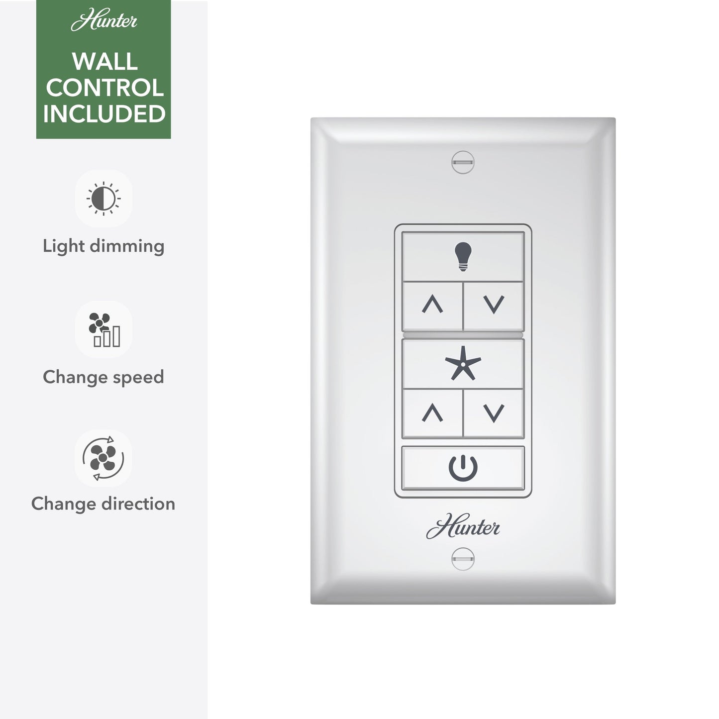 Ventilateur de plafond d'extérieur Hunter 52 Skyflow avec kit d'éclairage LED, commande murale - Style côtier moderne contemporain - WeatherMax - ÉQUIPEMENT POUR L'EXTÉRIEUR !