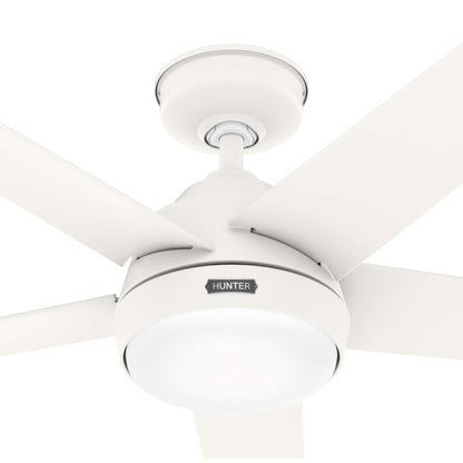 Ventilateur de plafond d'extérieur Hunter 52 Skyflow avec kit d'éclairage LED, commande murale - Style côtier moderne contemporain - WeatherMax - ÉQUIPEMENT POUR L'EXTÉRIEUR !