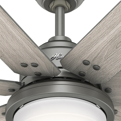 Ventilateur de plafond Hunter Whittington avec éclairage LED et télécommande - Style moulin à vent - Industriel, rustique, style farmhouse - VENTILATEUR INTELLIGENT !