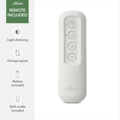 Ventilateur de plafond Hunter Whittington avec éclairage LED et télécommande - Style moulin à vent - Industriel, rustique, style farmhouse - VENTILATEUR INTELLIGENT !