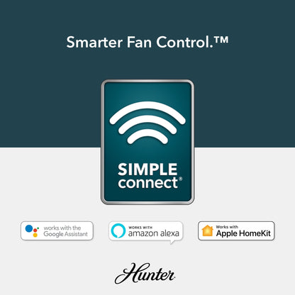 Ventilateur de plafond Hunter Whittington avec éclairage LED et télécommande - Style moulin à vent - Industriel, rustique, style farmhouse - VENTILATEUR INTELLIGENT !