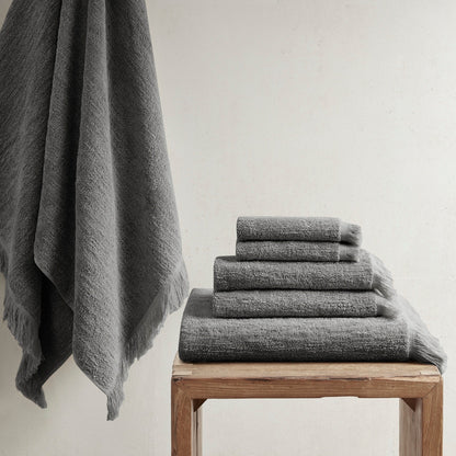 INK+IVY Atlas Cotton Dobby Slub 6 Piece Towel Set