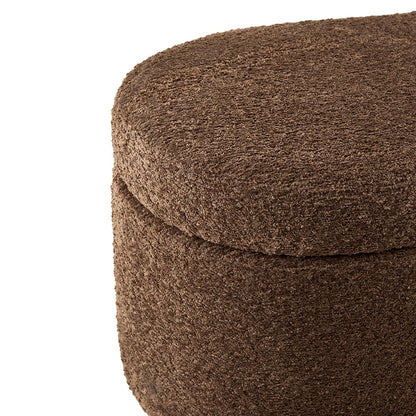 Banc d'appoint incurvé avec rangement INK IVY Bailey en style bouclé