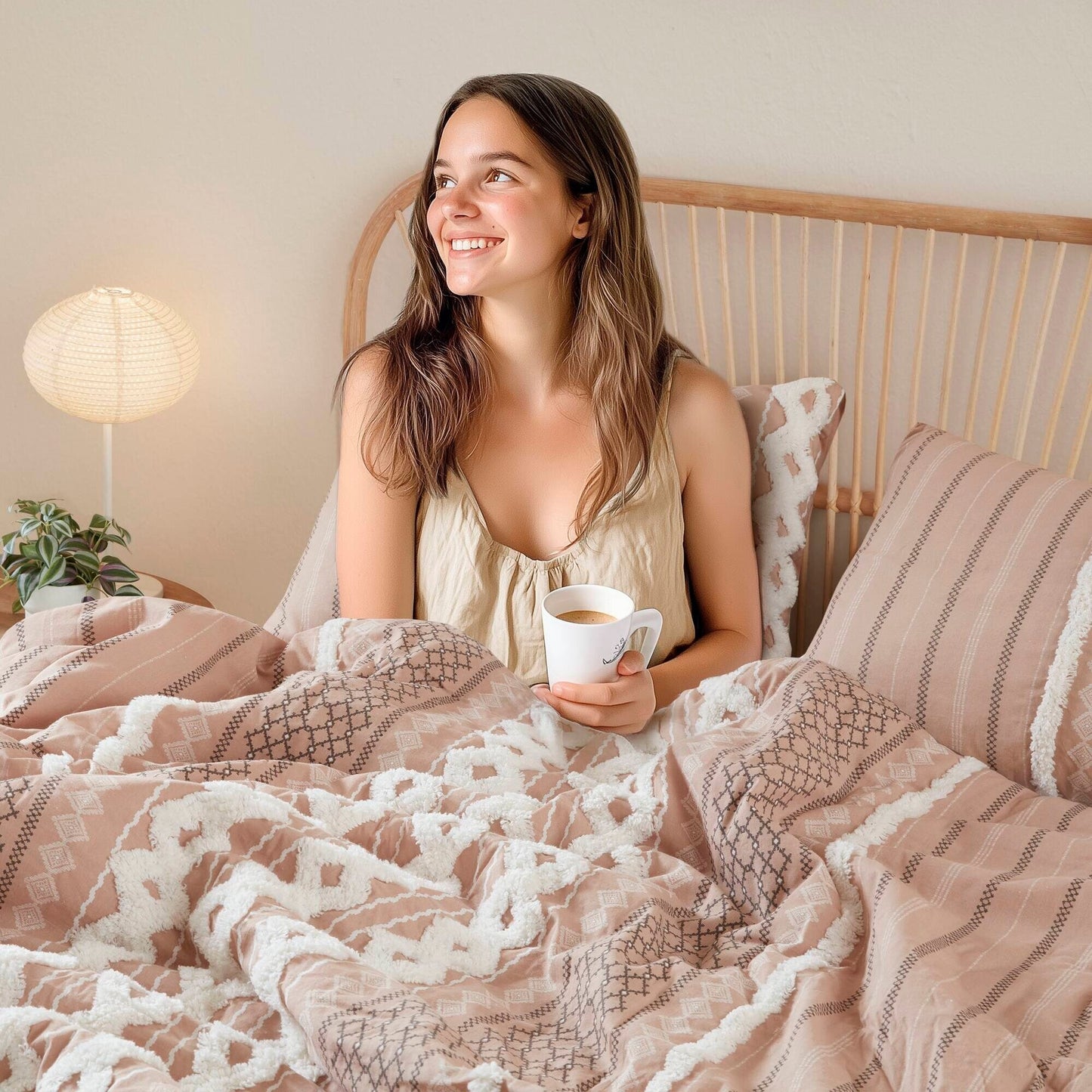 INK+IVY Imani Cotton Printed Duvet Cover Set with Chenille