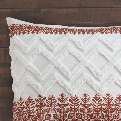 INK+IVY Mila 3 Piece Cotton Duvet Cover Set with Chenille Tufting