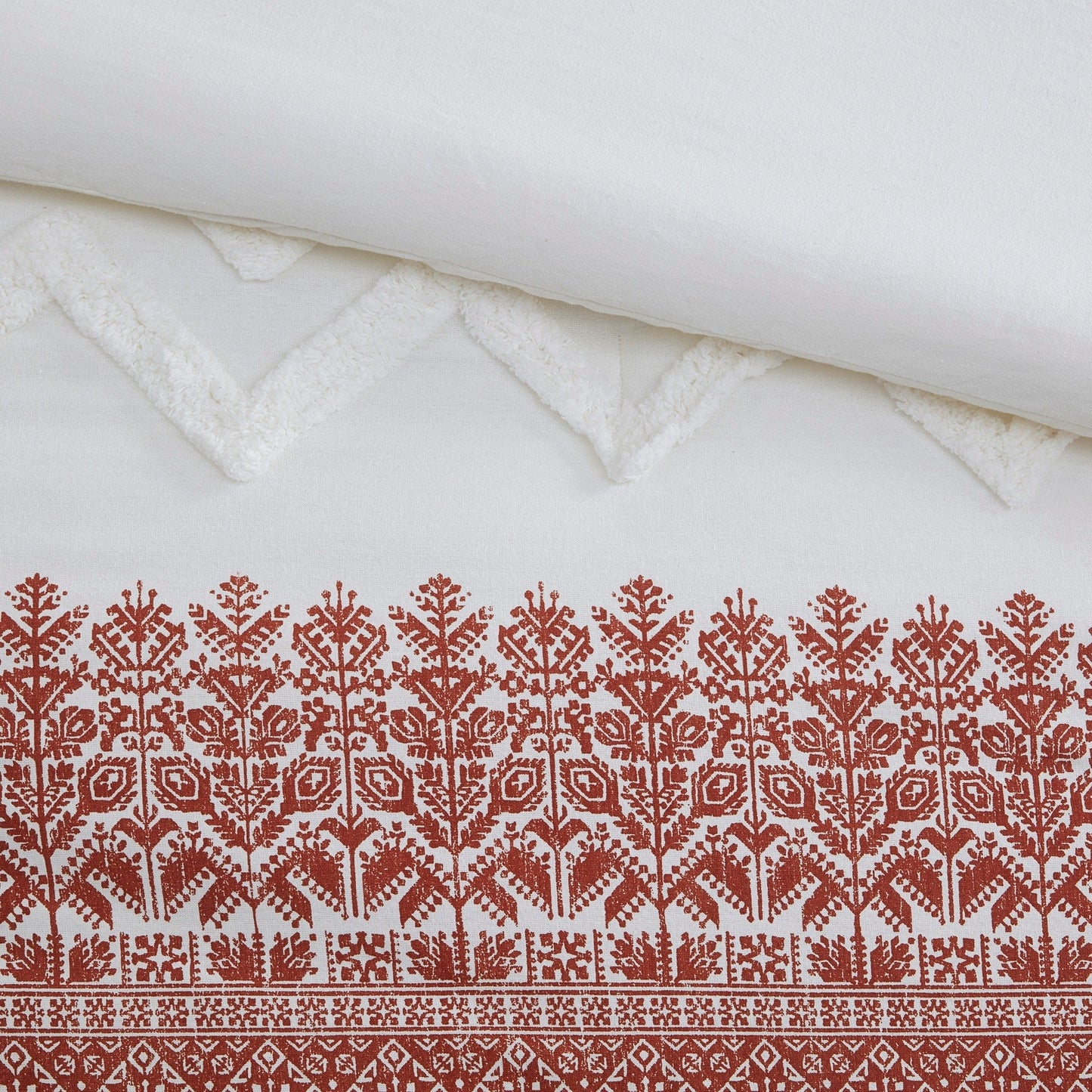 INK+IVY Mila 3 Piece Cotton Duvet Cover Set with Chenille Tufting