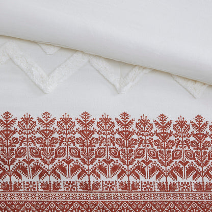 INK+IVY Mila 3 Piece Cotton Duvet Cover Set with Chenille Tufting