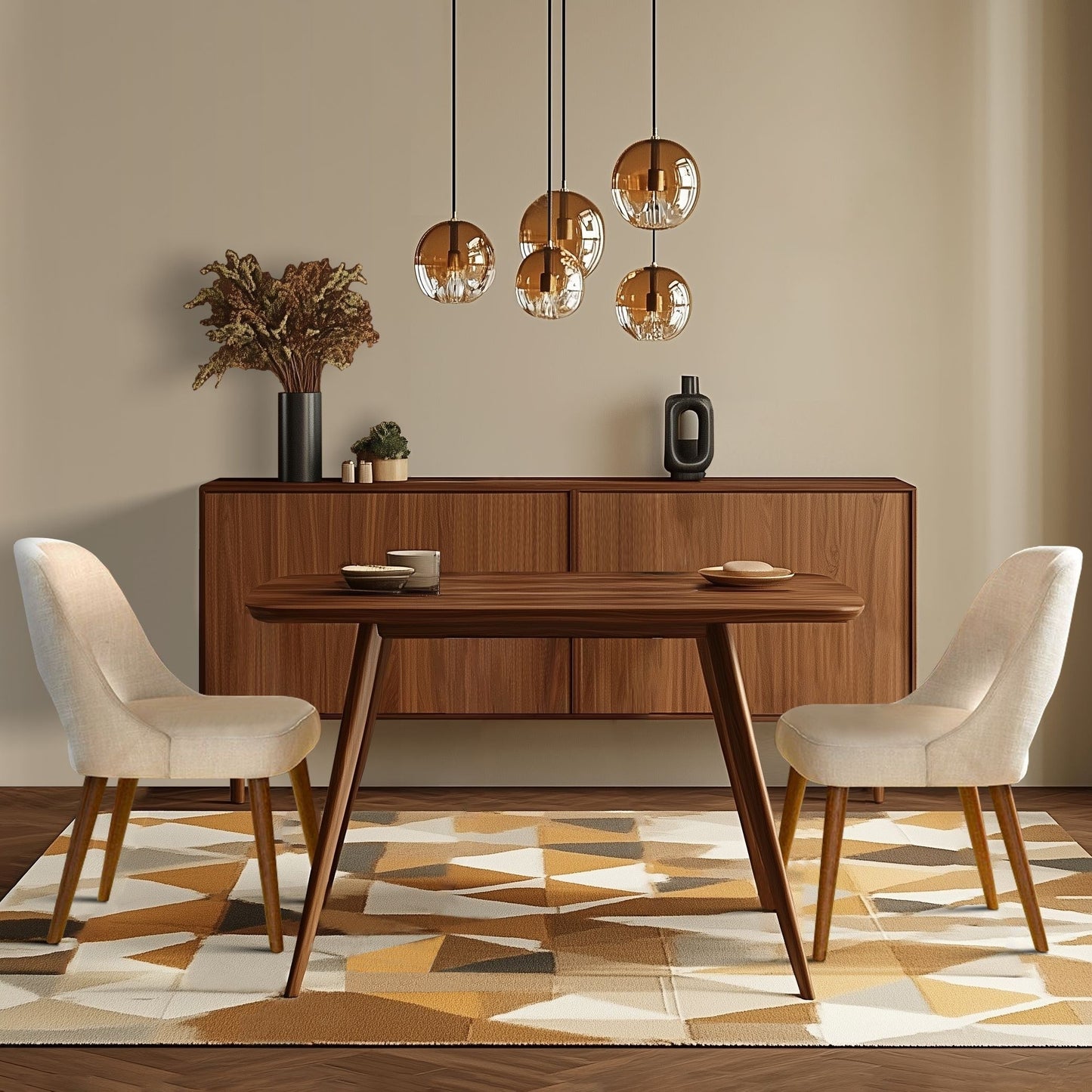 INK IVY Nola - Lot de 2 chaises de salle à manger rembourrées avec dossier ajouré