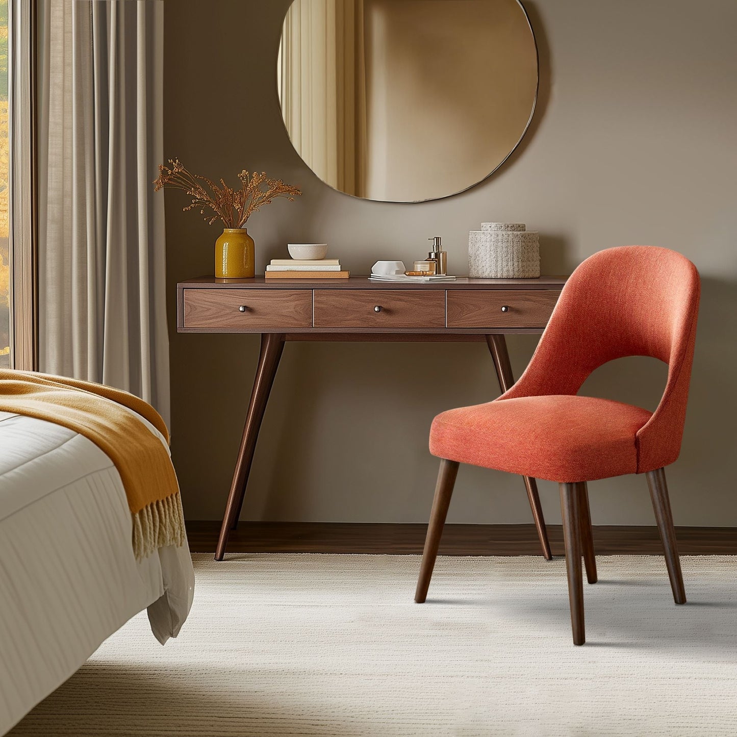 INK IVY Nola - Lot de 2 chaises de salle à manger rembourrées avec dossier ajouré