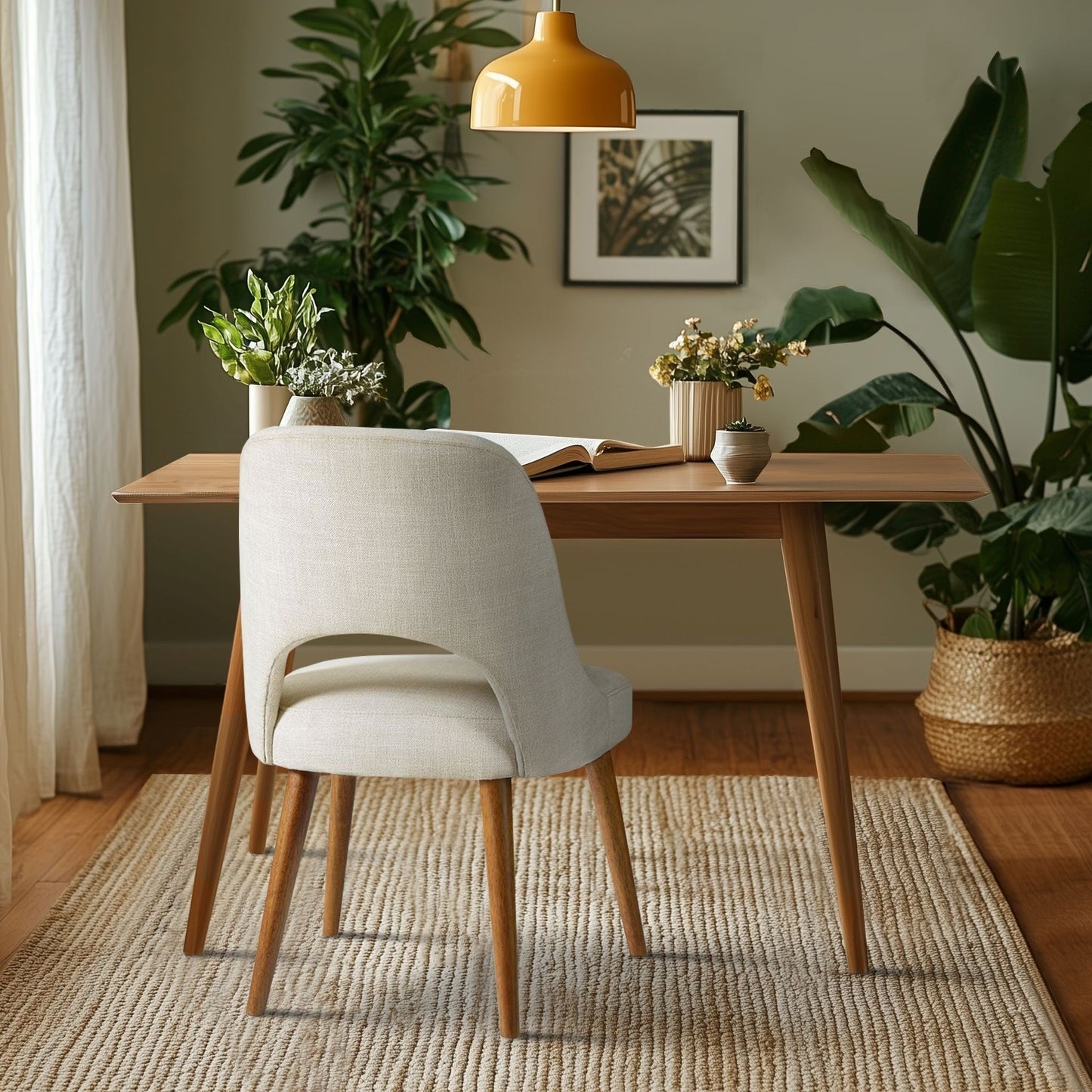 INK IVY Nola - Lot de 2 chaises de salle à manger rembourrées avec dossier ajouré