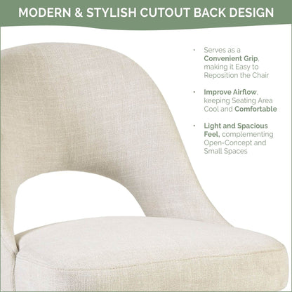 INK IVY Nola - Lot de 2 chaises de salle à manger rembourrées avec dossier ajouré