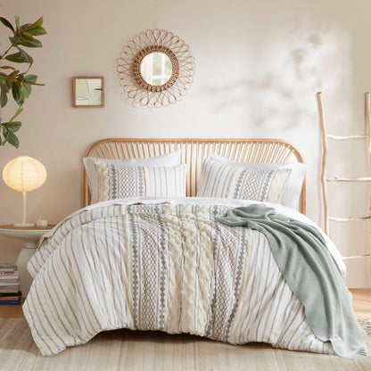 INK+IVY Imani Cotton Printed Comforter Set with Chenille
