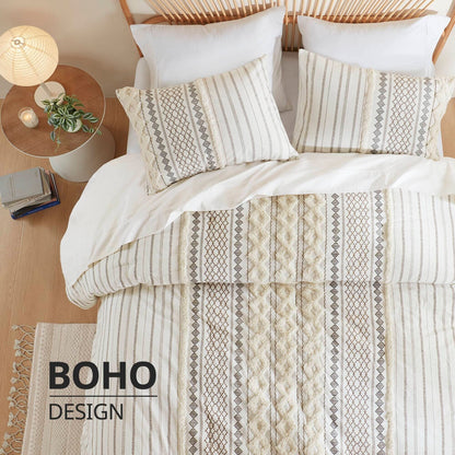 INK+IVY Imani Cotton Printed Comforter Set with Chenille