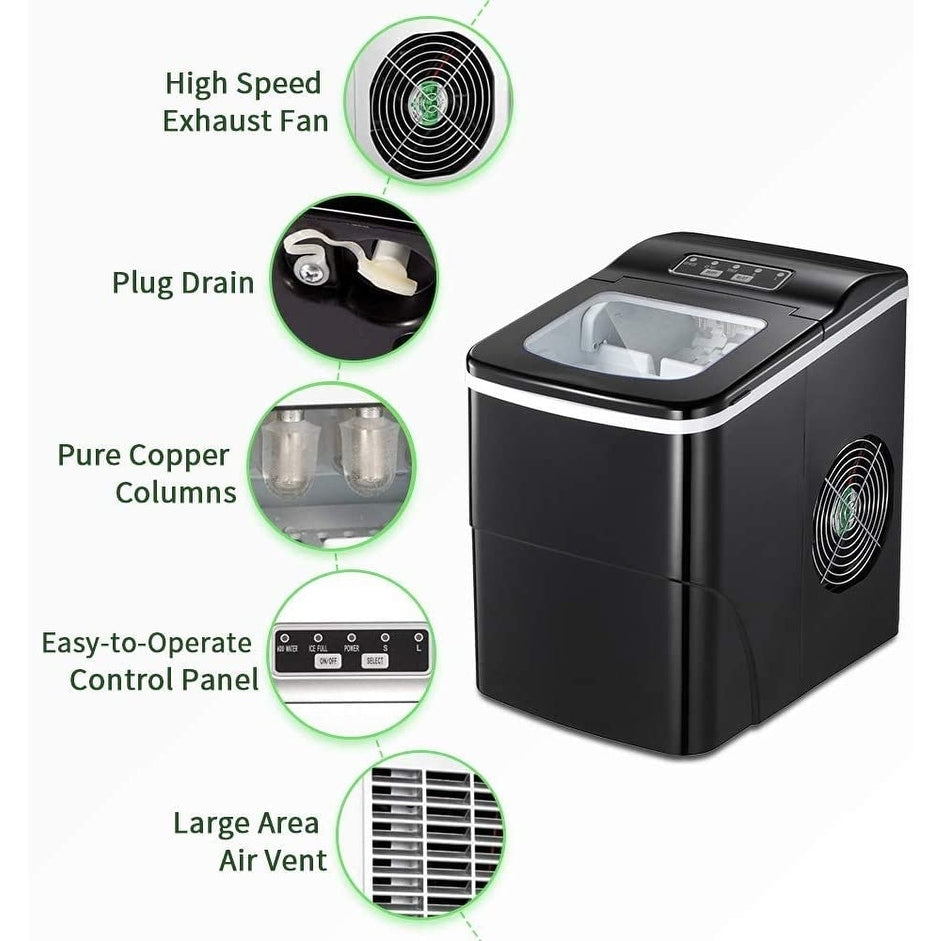 Ice Maker Machine Countertop-Portable Ice Cube Makers 26 lbs in 1 hrs