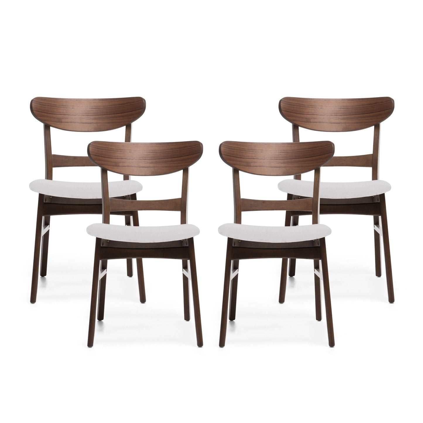 Chaises de salle à manger Idalia, style moderne du milieu du siècle (lot de 4) par Christopher Knight Home
