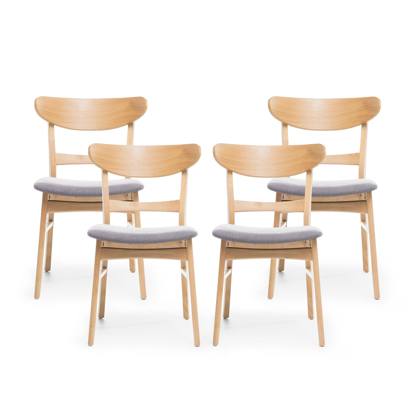 Chaises de salle à manger Idalia, style moderne du milieu du siècle (lot de 4) par Christopher Knight Home
