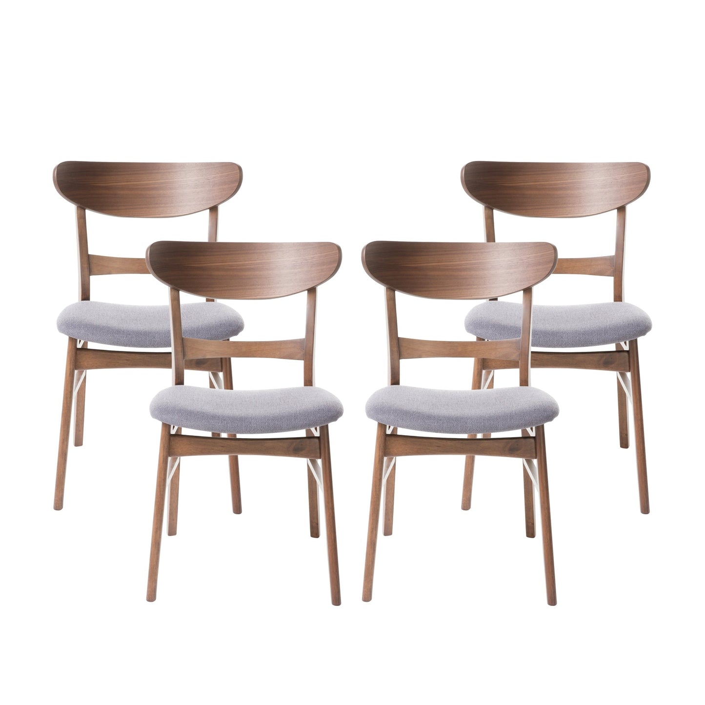 Chaises de salle à manger Idalia, style moderne du milieu du siècle (lot de 4) par Christopher Knight Home