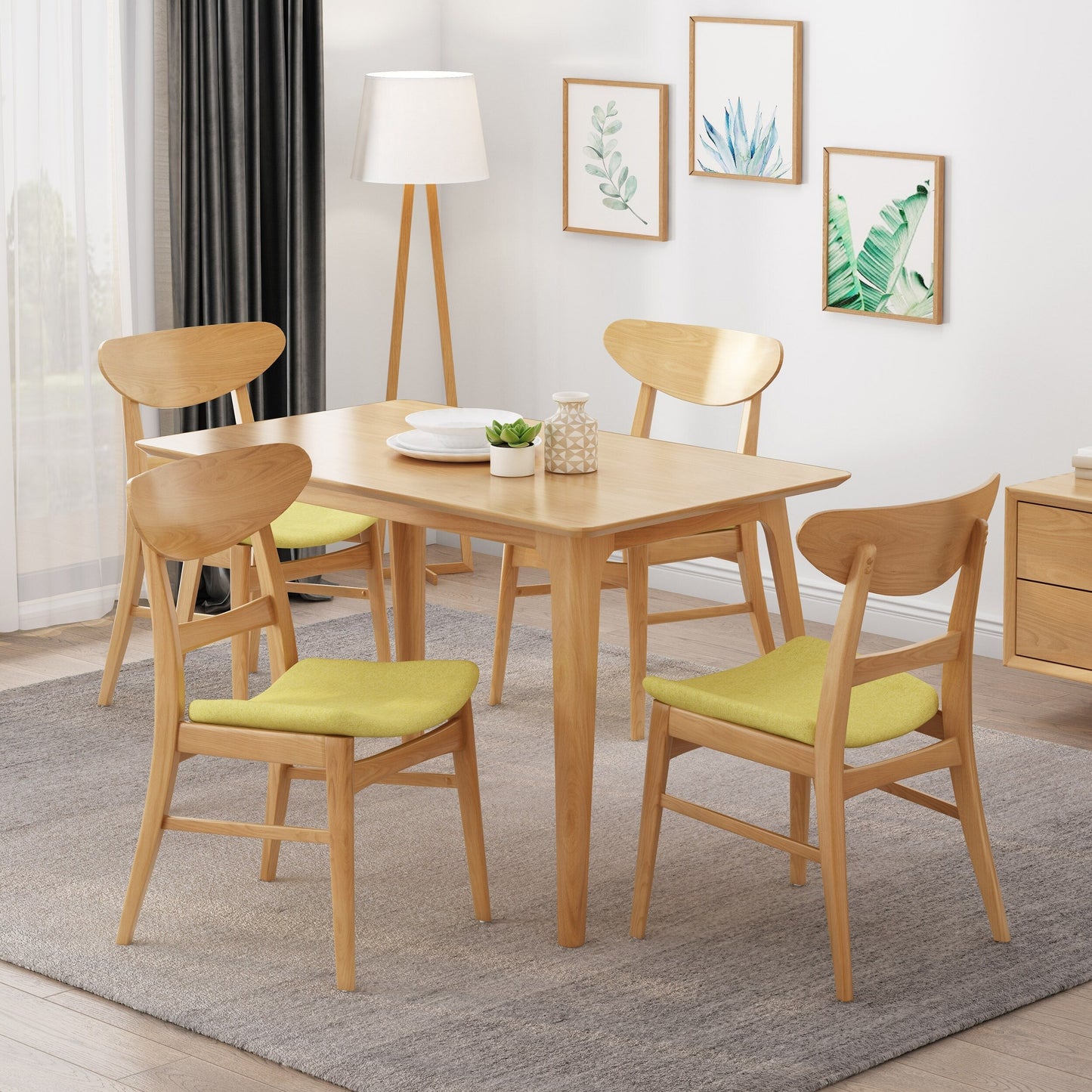 Chaises de salle à manger Idalia, style moderne du milieu du siècle (lot de 4) par Christopher Knight Home