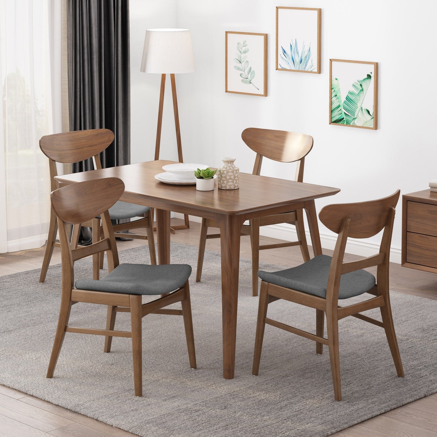 Chaises de salle à manger Idalia, style moderne du milieu du siècle (lot de 4) par Christopher Knight Home
