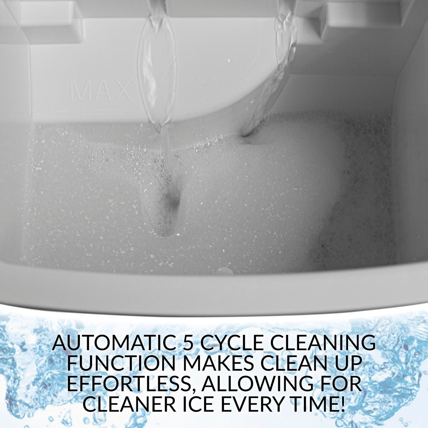 Machine à glaçons Igloo 26 livres, automatique, autonettoyante, portable, à poser sur le comptoir, avec poignée, Aqua