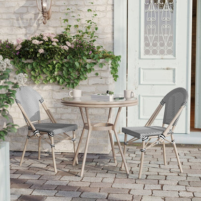Ensemble bistrot commercial pour intérieur/extérieur avec table et deux chaises