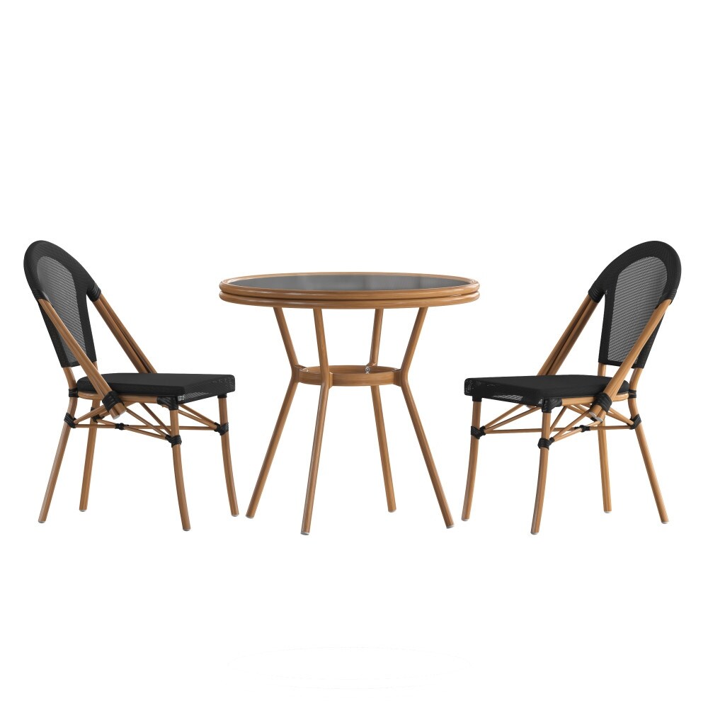 Ensemble bistrot commercial pour intérieur/extérieur avec table et deux chaises