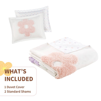 Intelligent Design Kids Madeline Floral Reversible Tufted Chenille Duvet Cover Set