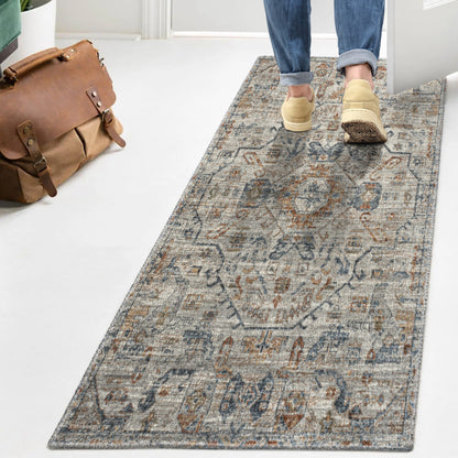JONATHAN Y Brandy Bohemian Medallion Low-Pile Machine-Washable Cream/Terra Area Rug