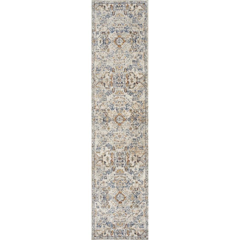 JONATHAN Y Brandy Bohemian Medallion Low-Pile Machine-Washable Cream/Terra Area Rug