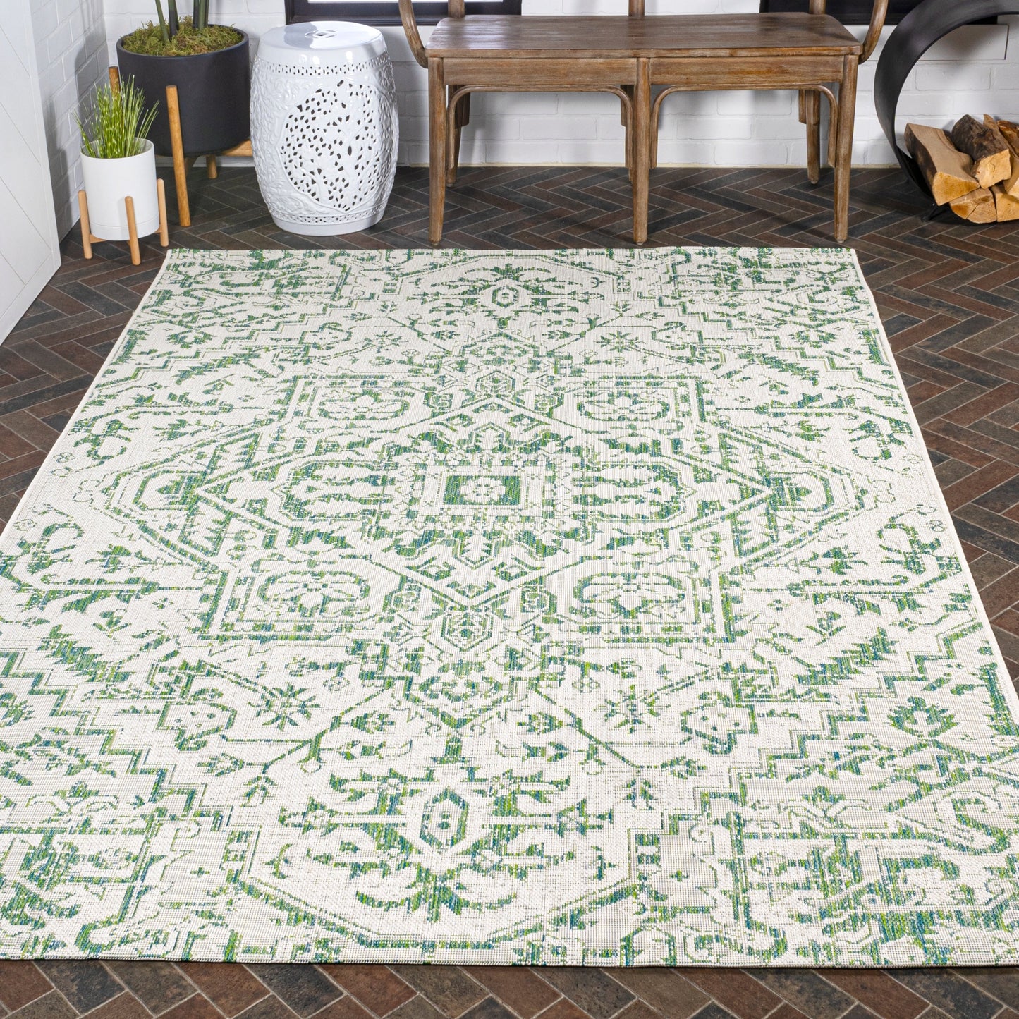 JONATHAN Y Charleston Medallion Indoor/Outdoor Area Rug