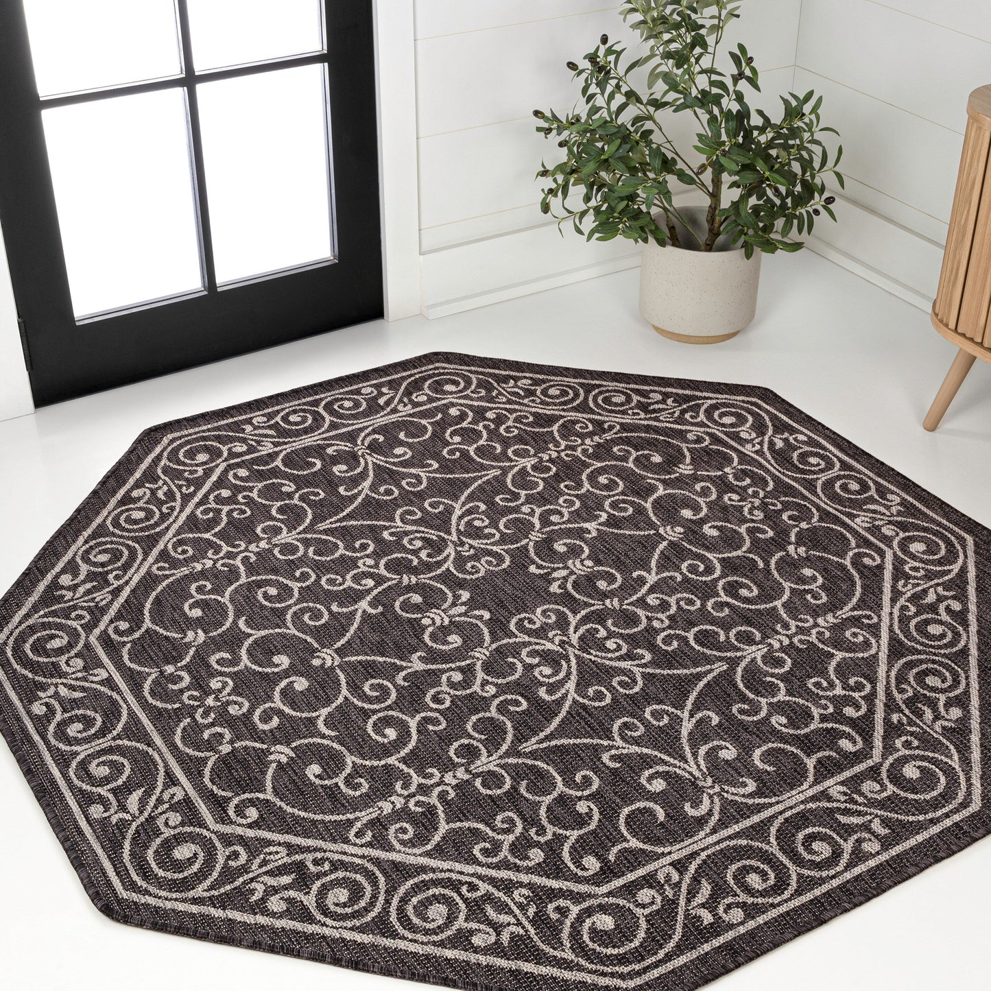 JONATHAN Y Filigree Textured Weave Indoor/Outdoor Area Rug